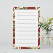 Papeterie Motif botanique élégant avec le feuillage bronzage (Debout devant)