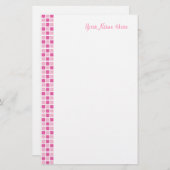 Papeterie Motif Carré rose (Devant / Derrière)