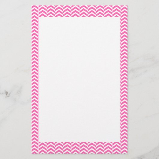 Papeterie Motif chaud rose et blanc Chevron (Devant)