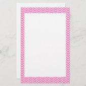Papeterie Motif chaud rose et blanc Chevron (Devant / Derrière)