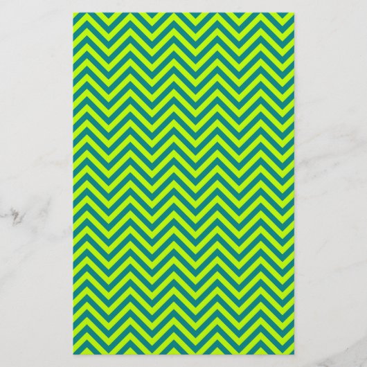 Papeterie Motif Chevron turquoise et Lime Green (Devant)