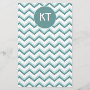 Papeterie Motif Chevron ZigZag dans Mint Green