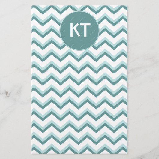 Papeterie Motif Chevron ZigZag dans Mint Green (Devant)