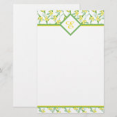 Papeterie Motif citrons monogramme  (Devant / Derrière)