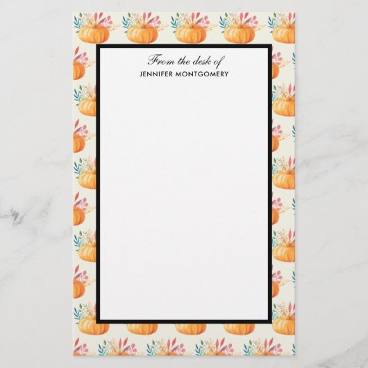 Papeterie Motif Citrouille d'aquarelle orange (Devant)