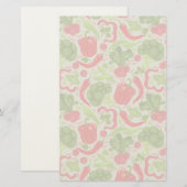 Papeterie motif clair à base de légumes frais (Devant / Derrière)