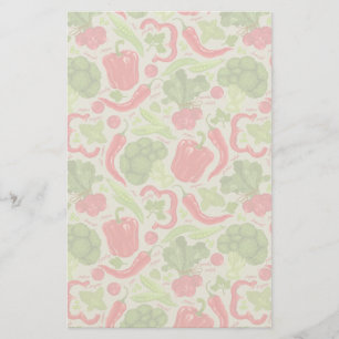 Papeterie motif clair à base de légumes frais
