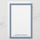 Papeterie Motif clé bleu grec de la marine (Devant / Derrière)