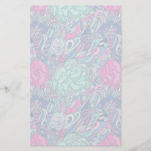 Papeterie Motif coloré Floral Doodle