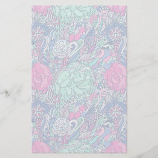 Papeterie Motif coloré Floral Doodle (Devant)