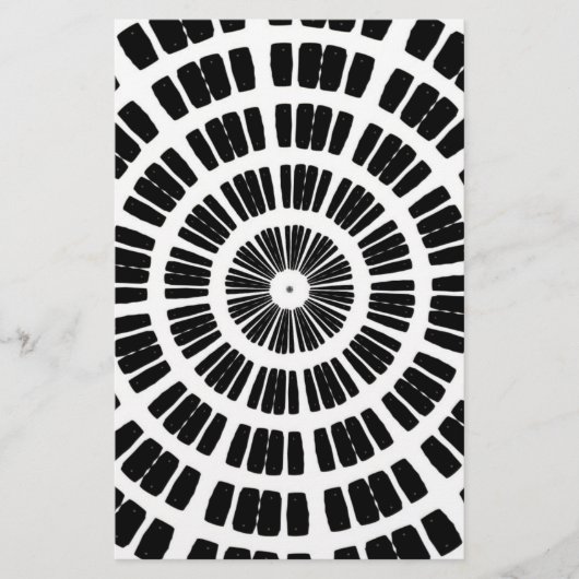 Papeterie motif concentrique abstrait (Devant)