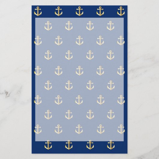 Papeterie motif d'ancrage bleu (Devant)