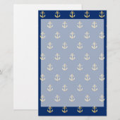 Papeterie motif d'ancrage bleu (Devant / Derrière)