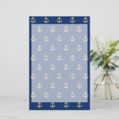 Papeterie motif d'ancrage bleu (Debout devant)