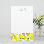 Papeterie Motif d'aquarelle citron (Debout devant)