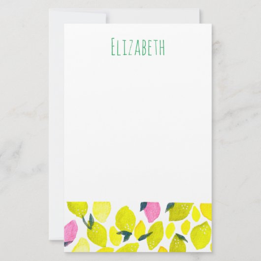 Papeterie Motif d'aquarelle citron (Devant)