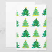 Papeterie Motif d'arbre de Noël (Devant / Derrière)