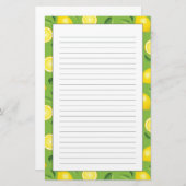 Papeterie Motif d'arrière - plan de citrons (Devant / Derrière)