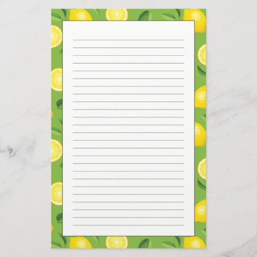 Papeterie Motif d'arrière - plan de citrons (Devant)
