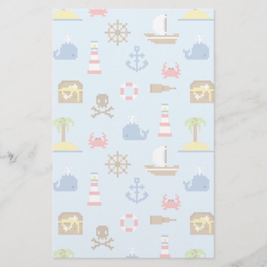 Papeterie Motif d'art maritime Pixel (Devant)