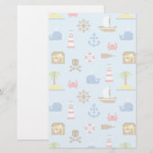 Papeterie Motif d'art maritime Pixel (Devant / Derrière)