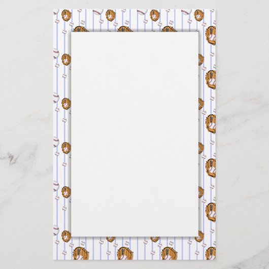 Papeterie Motif de baseball et de gant (Devant)