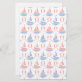 Papeterie Motif de bateau à voile (Devant / Derrière)