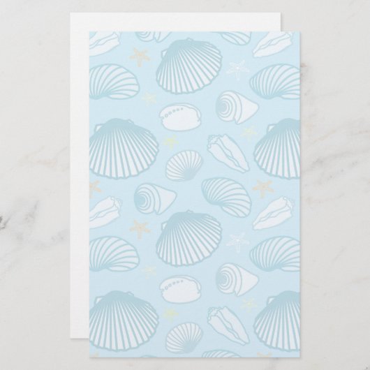 Papeterie Motif de bleu d'océan (Devant / Derrière)