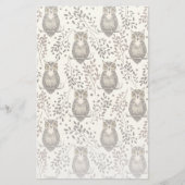 Papeterie Motif de bois illustré de Chouette Brown (Devant)