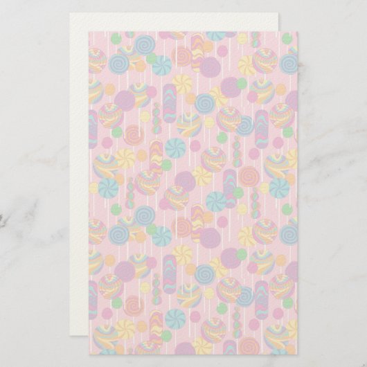 Papeterie Motif de bonbons Lollipops (Devant / Derrière)