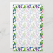 Papeterie Motif de cactus de fleur sauvage d'aquarelle (Devant / Derrière)