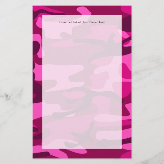 Papeterie Motif de Camouflage Camo Fuchsia rose chaud (Devant)