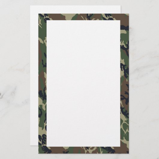 Papeterie Motif de Camouflage de forêt militaire (Devant / Derrière)