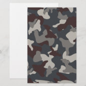 Papeterie Motif de camouflage gris bleu de l'armée (Devant / Derrière)
