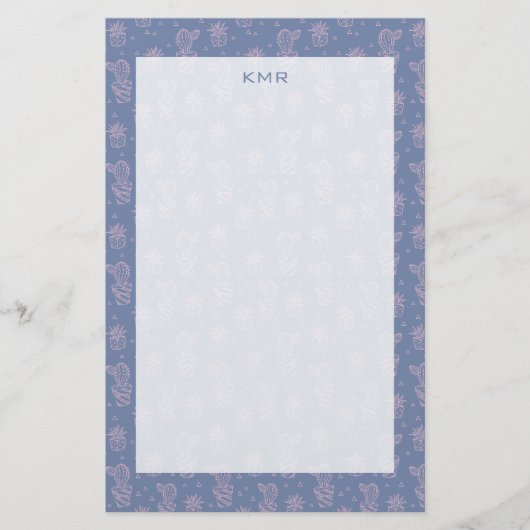 Papeterie Motif de caricatures rose et violet (Devant)