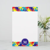 Papeterie Motif de casse-tête de Sensibilisation sur l'autis (Debout devant)