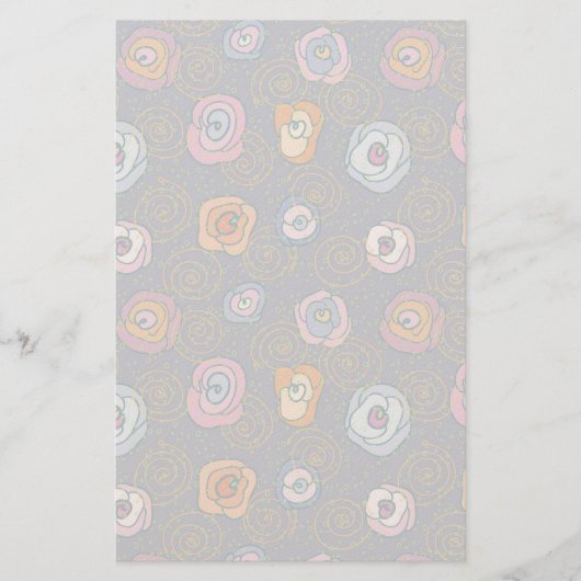 Papeterie motif de champ rose Abstrait (Devant)
