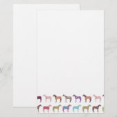 Papeterie Motif de Cheval coloré (Devant / Derrière)