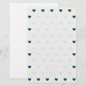 Papeterie Motif de Coeurs Bleus (Devant / Derrière)