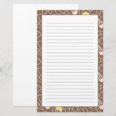 Papeterie Motif de cône de crème glacée Brown (Devant / Derrière)