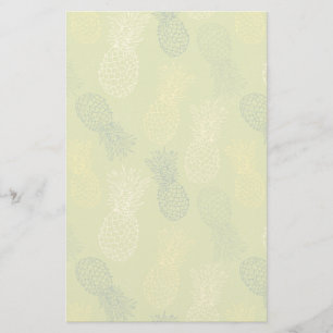 Papeterie Motif de contour de l'ananas sur vert