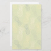 Papeterie Motif de contour de l'ananas sur vert (Devant / Derrière)