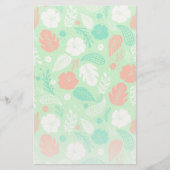 Papeterie Motif de feuillage vert et orange (Devant)