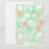 Papeterie Motif de feuillage vert et orange (Devant / Derrière)