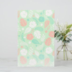 Papeterie Motif de feuillage vert et orange
