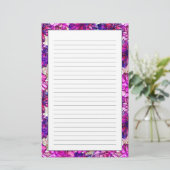 Papeterie Motif De Fleurs Abstraites Roses Et Violettes (Debout devant)