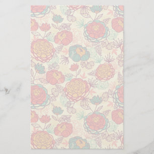Papeterie Motif de fleurs et de feuille de pivoine