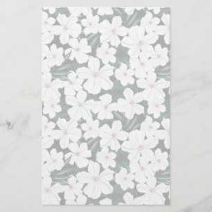 Papeterie Motif de fleurs tropical blanc