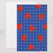 Papeterie motif de fraise avec points (Devant / Derrière)
