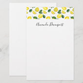 Papeterie Motif de fruits aux citrons jaunes (Devant / Derrière)